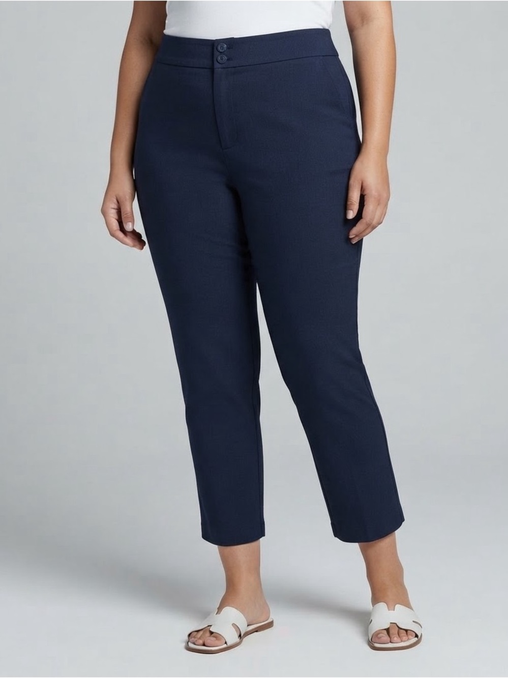 Stella Parker Dress Blues Cropped Pant Double Button Front Pockets XXL NWT
